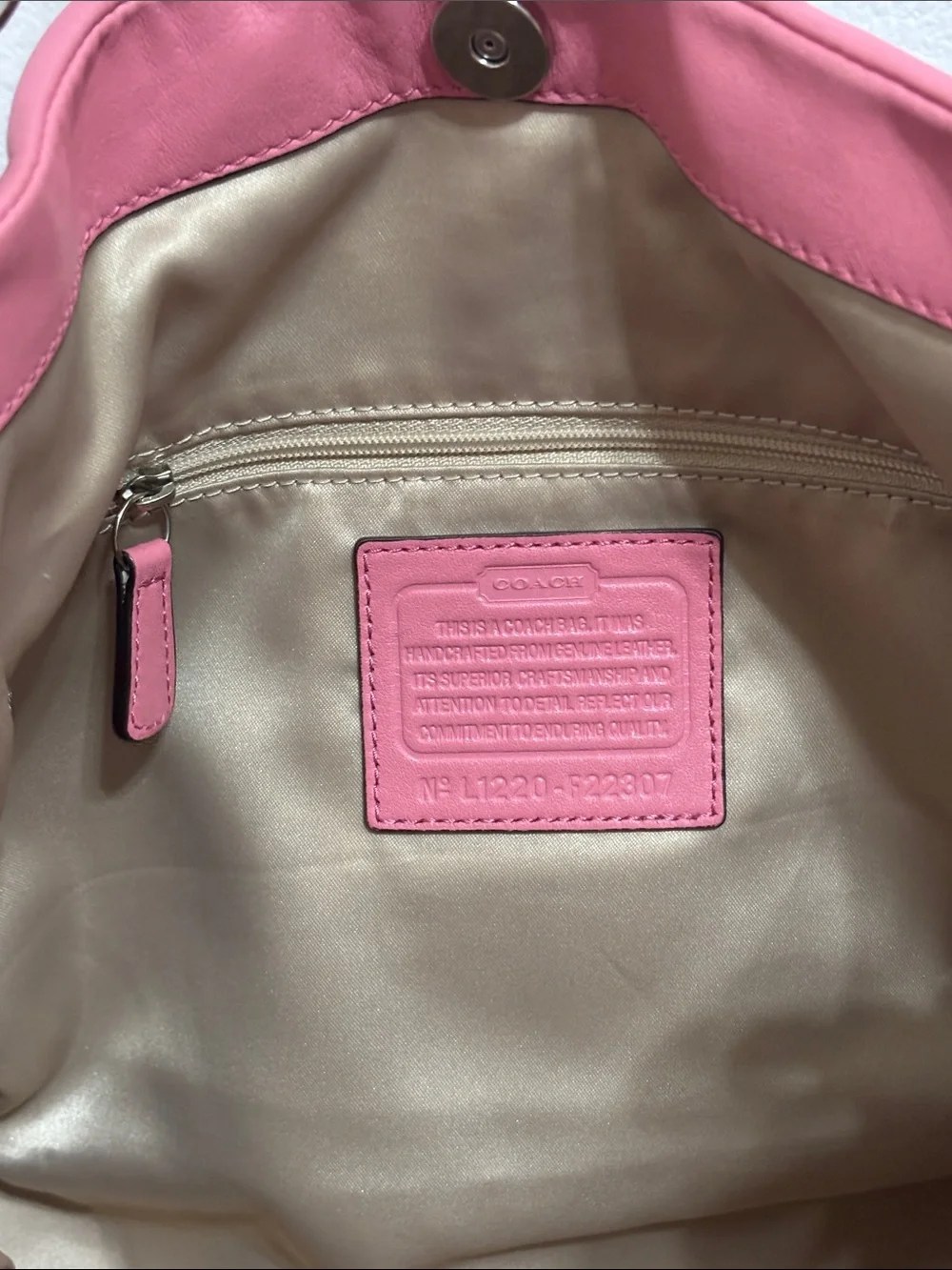 Coach Pink Leather Shoulder Bag